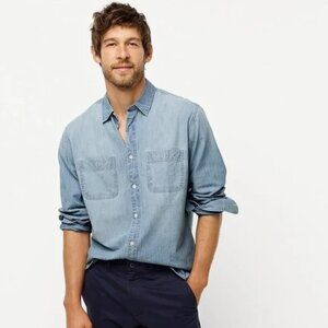 J. Crew chambray slim untucked button down shirt